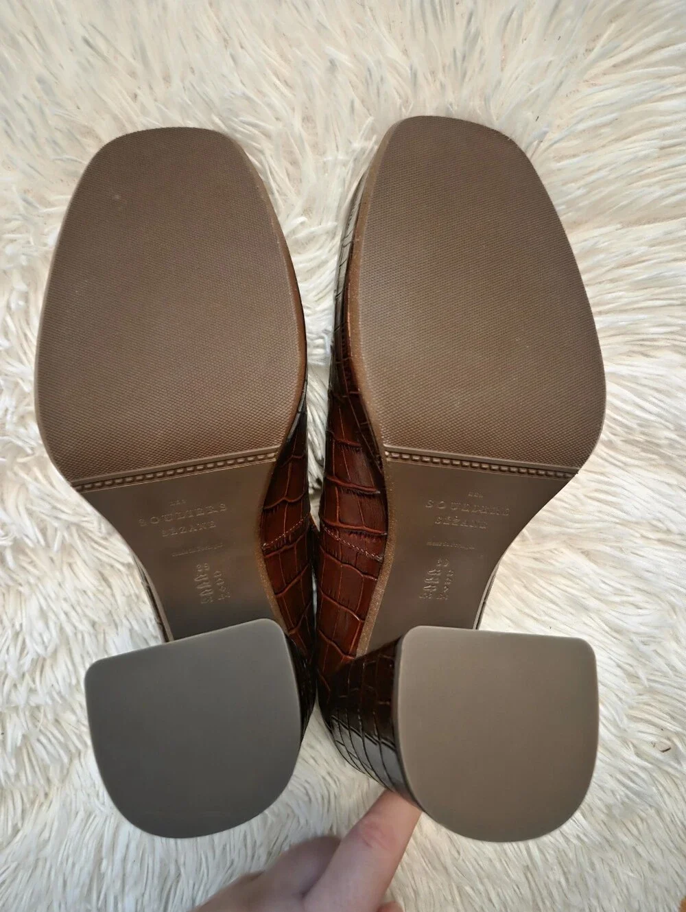 Sezane Monique Babies High Heel in Choco Croco size 39